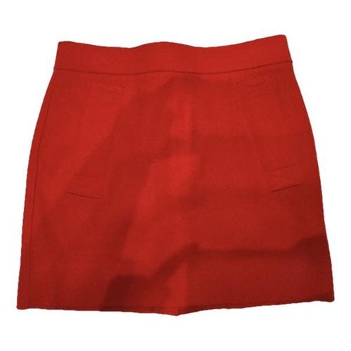 Pre-owned Burberry Wool Mini Skirt In Red