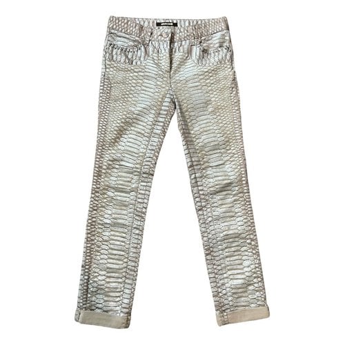 Pre-owned Roberto Cavalli Straight Pants In Metallic