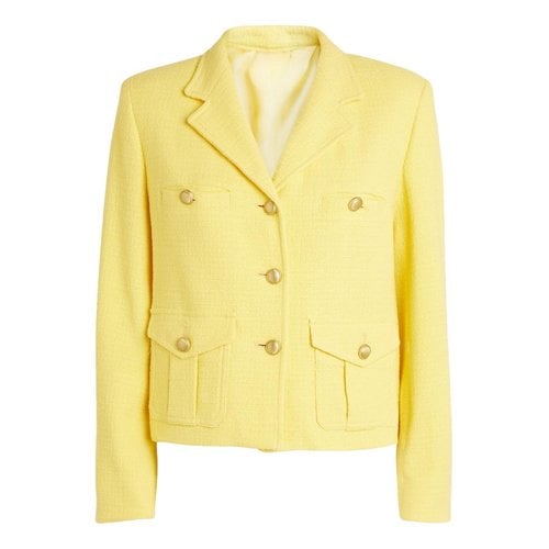 Pre-owned Max Mara Tweed Blazer In Yellow