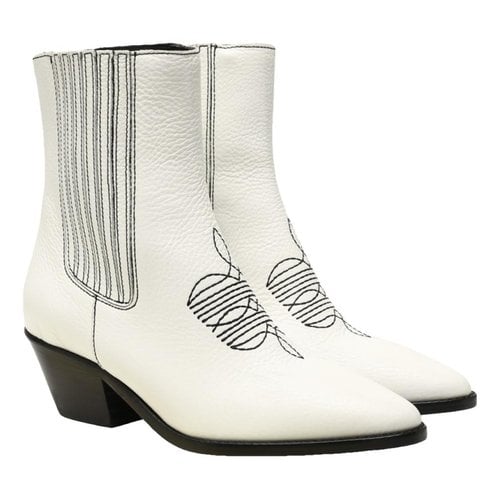 Pre-owned Zadig & Voltaire Leather Ankle Boots In White