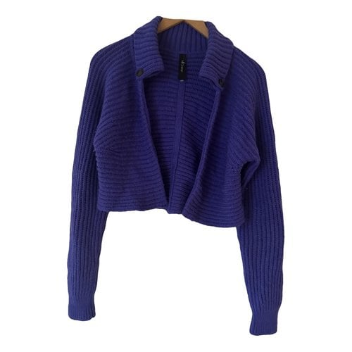 Pre-owned Marc Cain Wool Cardigan In Blue