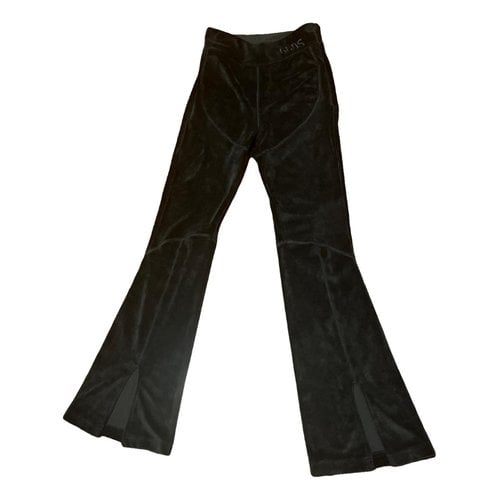 Pre-owned Gcds Velvet Trousers In Black
