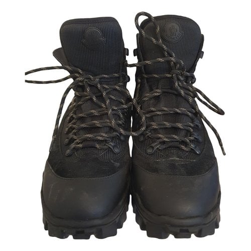 Pre-owned Moncler Leather Boots In Black