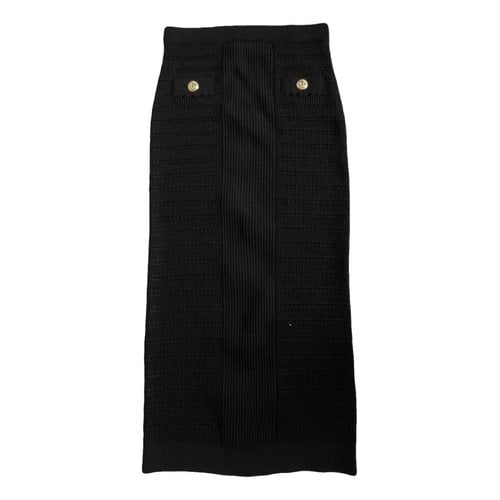 Pre-owned Balmain Mid-length Skirt In Black