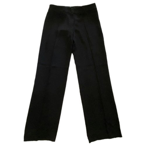 Pre-owned Armani Collezioni Cloth Straight Pants In Black