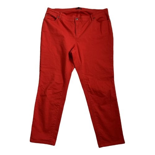 Pre-owned Eileen Fisher Slim Pants In Red