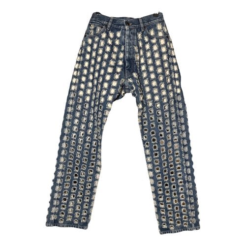 Pre-owned Maison Margiela Straight Pants In Blue