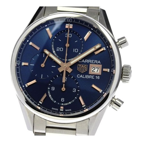 Pre-owned Tag Heuer Carrera Watch In Navy