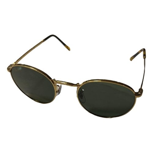Pre-owned Ray Ban Round Sunglasses In Gold
