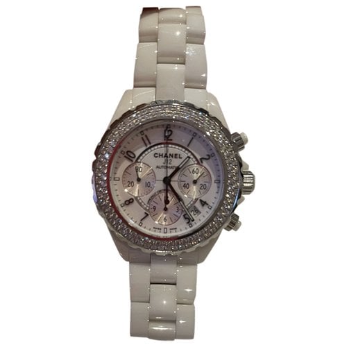 Pre-owned Chanel Ceramic Watch In White