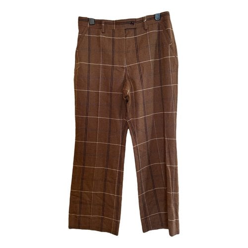 Pre-owned Acne Studios Wool Straight Pants In Brown
