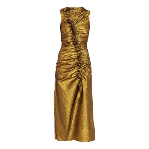 Pre-owned Ulla Johnson Maxi Dress In Gold