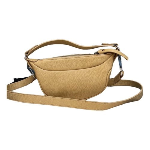 Pre-owned By Far Leather Handbag In Camel