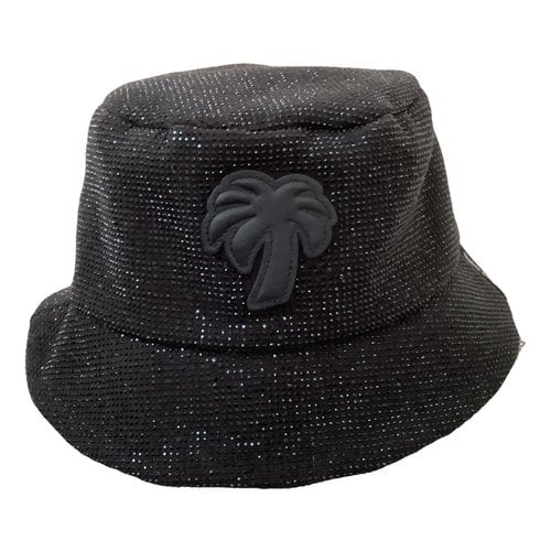 Pre-owned Palm Angels Glitter Hat In Black
