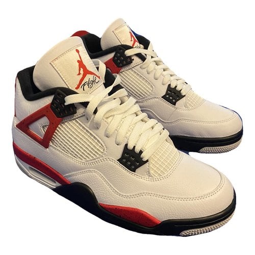 Pre-owned Jordan 4 Leather High Trainers In White
