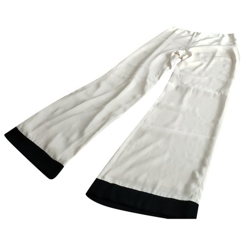 Pre-owned Ralph Lauren Silk Large Pants In White