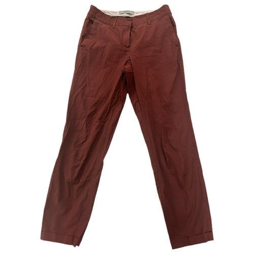 Pre-owned Marella Chino Pants In Burgundy