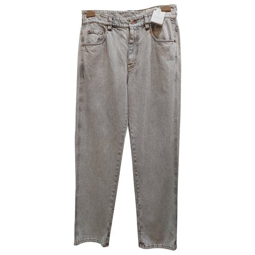 Pre-owned Brunello Cucinelli Straight Jeans In Grey