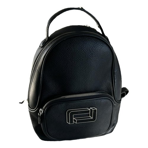 Pre-owned Lancel Pia Leather Backpack In Black