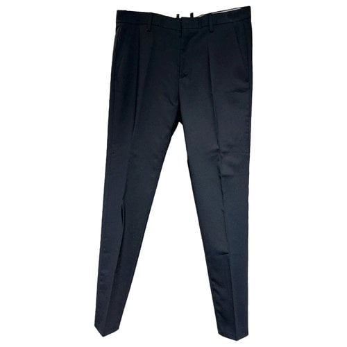 Pre-owned Dsquared2 Wool Slim Pants In Black