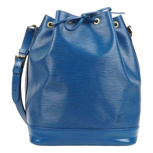 Pre-owned Louis Vuitton Noé Leather Handbag In Blue