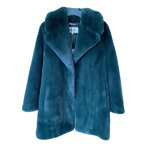 Pre-owned Diane Von Furstenberg Faux Fur Coat In Green