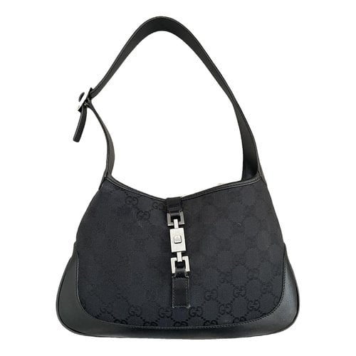 Pre-owned Gucci Jackie Vintage Leather Handbag In Black