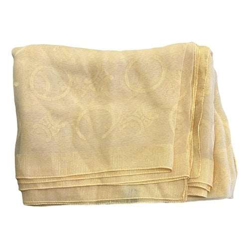 Pre-owned Celine Silk Scarf In Yellow