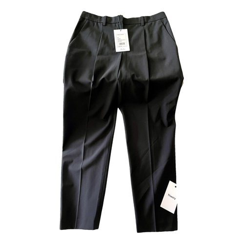 Pre-owned Theory Wool Slim Pants In Black