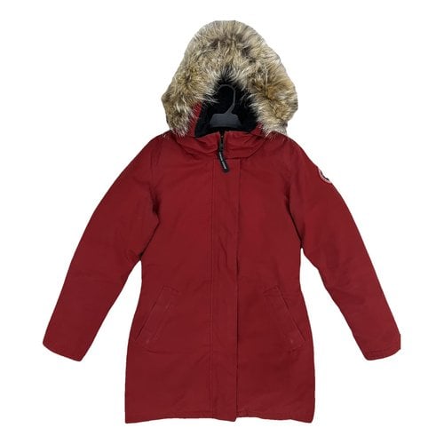 Pre-owned Canada Goose Victoria Coat In Red