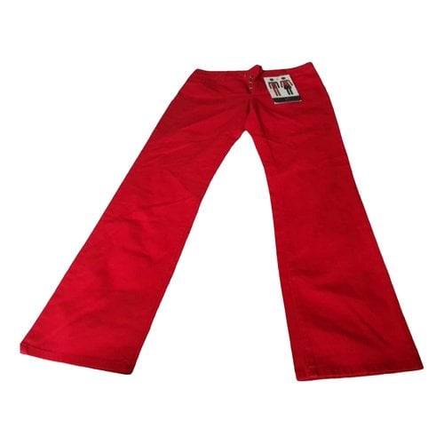 Pre-owned Jean Paul Gaultier Straight Pants In Red