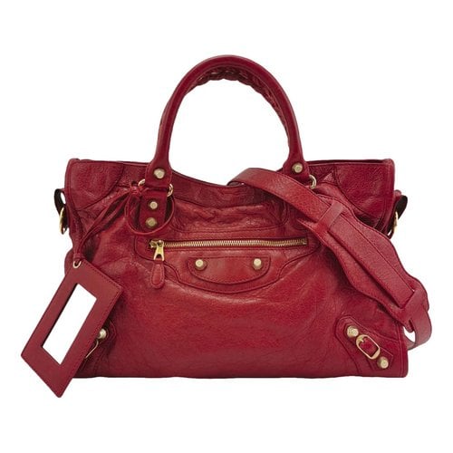 Pre-owned Balenciaga Classic Metalic Leather Handbag In Red
