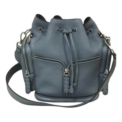 Pre-owned Fendi Leather Crossbody Bag In Blue