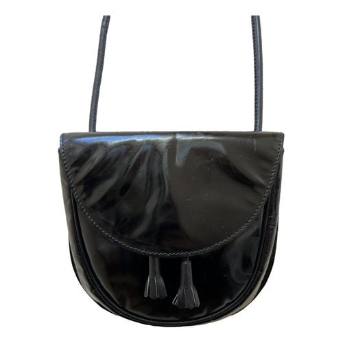 Pre-owned Delvaux Patent Leather Crossbody Bag In Black
