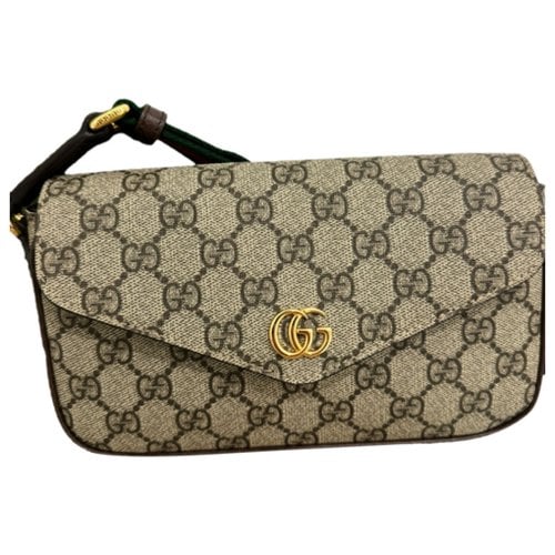 Pre-owned Gucci Ophidia Leather Handbag In Grey