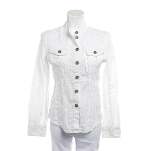 Pre-owned Marc Cain Linen Coat In White