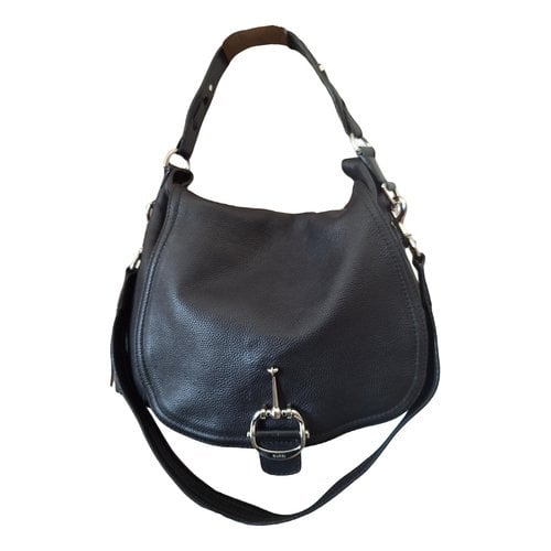 Pre-owned Gucci Horsebit 1955 Messenger Leather Handbag In Black