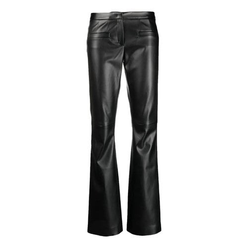 Pre-owned Dorothee Schumacher Vegan Leather Trousers In Black