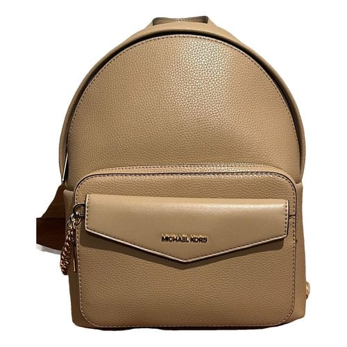 Pre-owned Michael Kors Leather Backpack In Camel