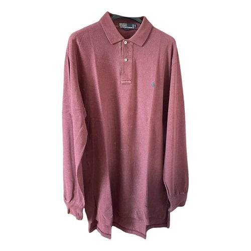 Pre-owned Polo Ralph Lauren Polo Classique Manches Longues Polo Shirt In Burgundy