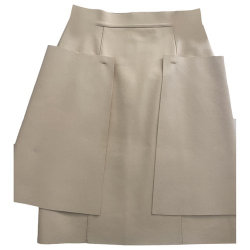 Pre-owned Fendi Leather Mid-length Skirt In Pink