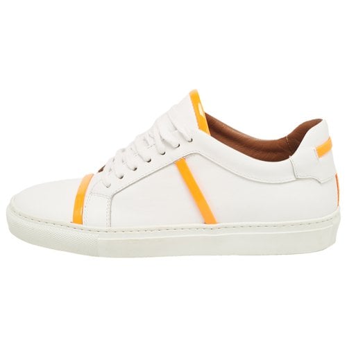 Pre-owned Malone Souliers Patent Leather Trainers In White