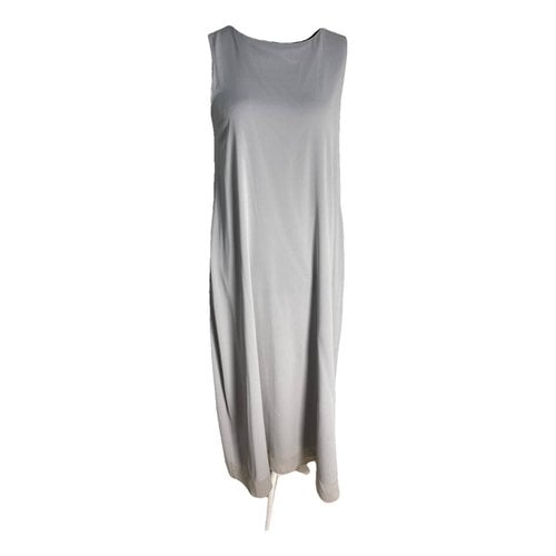 Pre-owned Fabiana Filippi Silk Maxi Dress In Grey