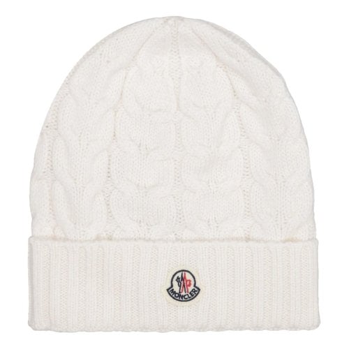 Pre-owned Moncler Wool Cap In White