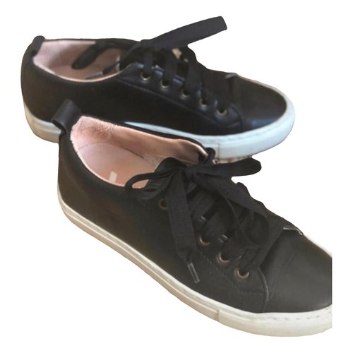 Pre-owned Manebi Leather Trainers In Black