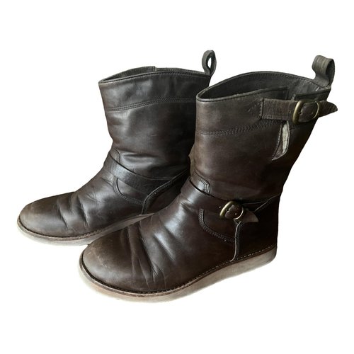 Pre-owned Belstaff Shearling Snow Boots In Brown
