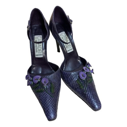 Pre-owned Casadei Leather Heels In Purple