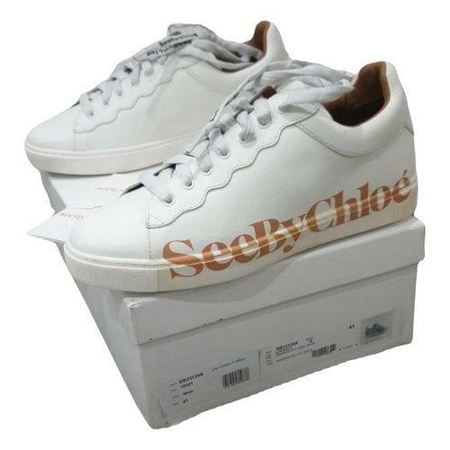 Pre-owned See By Chloé Leather Trainers In White