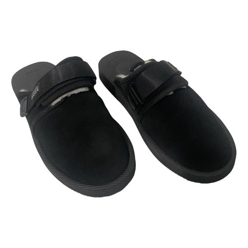 Pre-owned Suicoke Nots-vhl Pony-style Calfskin Mules In Black