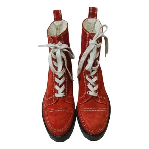 Pre-owned Nicole Saldaã±a Leather Boots In Red